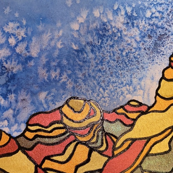 Unframed Original Art Watercolour & Gel Pen Waterscape of Islands & Ocean - Picture 4 of 7